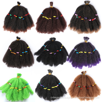 Afro Kinky Marley Braid Hair Crochet Braids Brown Black Blue Soft Cuban Marley Twist Braiding Hair
